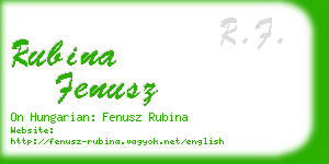 rubina fenusz business card